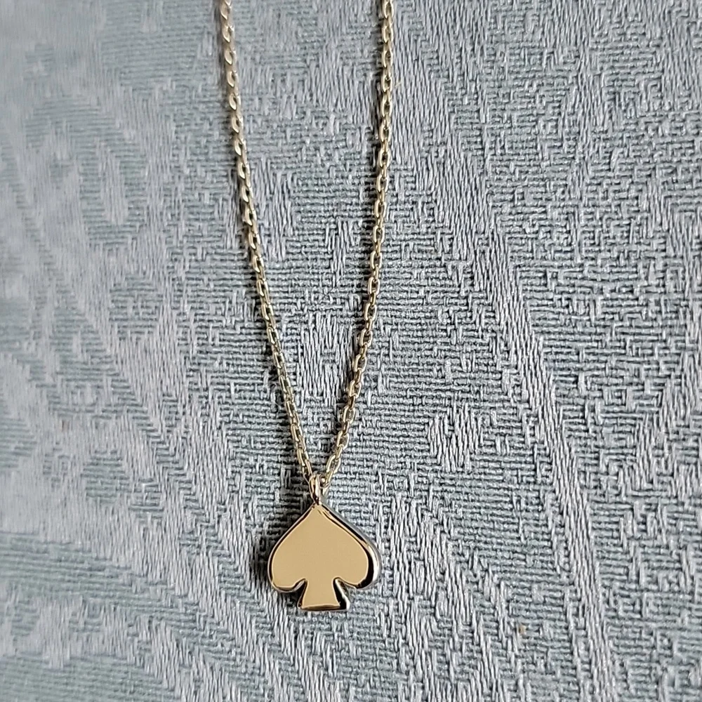 Silver KATE Spade Pendant Necklace With Glitter Center - Picture 5 of 5